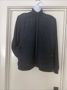 Ted Baker Navy Quilted Front Zip Jacket